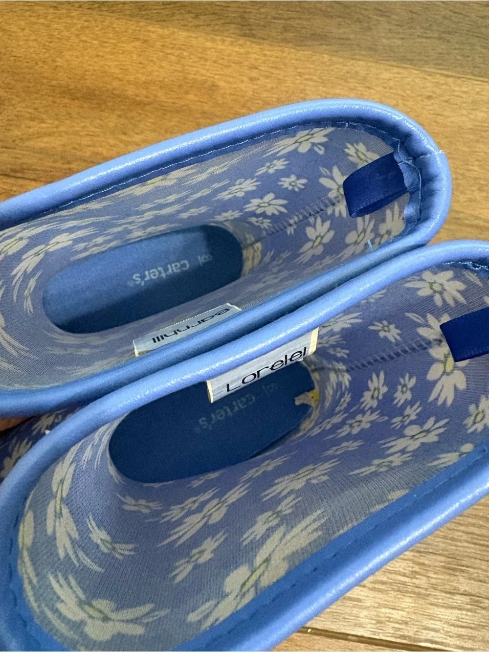 Carter’s Girls Rain Boots Size 8 Blue Floral Daisy Waterproof